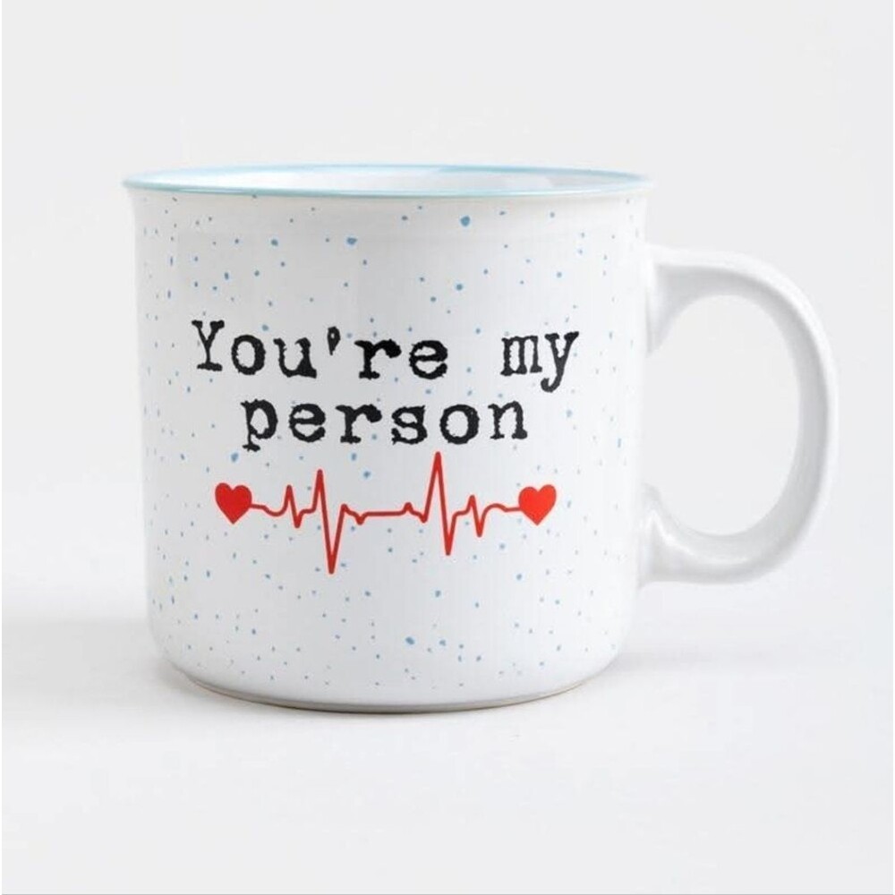Grey's Anatomy You're My Person White Speckled Mug 20 Oz ABC Studios Fandom